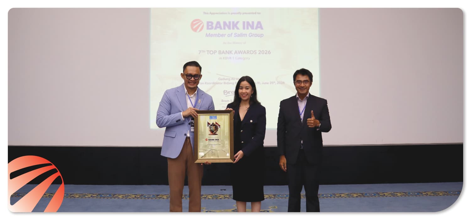 Bank INA Raih Penghargaan Top Bank 2026 Kategori KBMI 1 dari The Iconomics